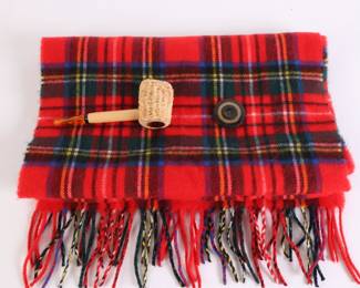 Lot 901 DIY Frosty the Snowman Kit 2 w Plaid Cashmere Scarf