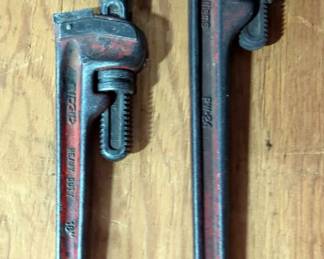 Williams 24" And Ridgid Tool Co. 18" Pipe Wrenches
