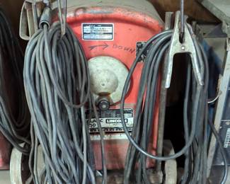 Lincoln Idealarc 250 AC/DC Welder, Model 250-250, Includes Leeds, On Rolling Cart