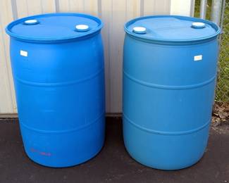 Polyvinyl 55 Gallon Barrels, Qty 2