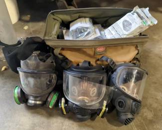 Cartridge Masks, Qty 3, With Replacement Series C S Z Cartridges, Qty 7, And Ammonia / Methylamine Cartridges, Qty 2
