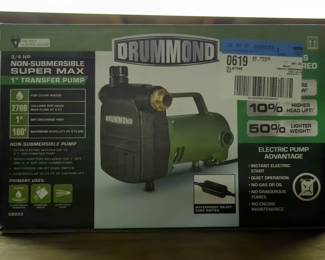 Drummond Non Submersible Super Max 1" Transfer Pump, In Original Box