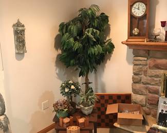 Faux plants, stacking tables and chess set!