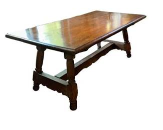 Lot 021.  
Antique French Farm Style Solid Wood Table