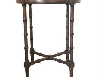 Lot 288 

Vintage Carved Wood Bamboo Round Top Occasional Side Table