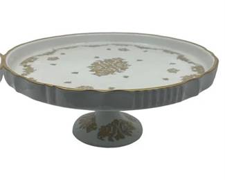 Lot 049  
Porcelaine De France Hand-Painted Cake Stand