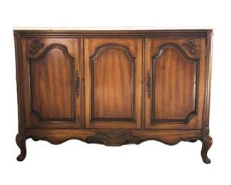 Lot 155  
Carved Wood Sideboard with Marble Top