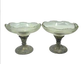 Lot 157  
Vintage Amston 540 Weighted Sterling Candy/Compotes Pair