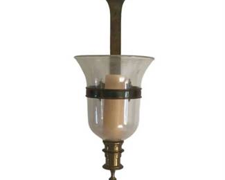 Lot 242
Large English Brass Hurricane Glass Candle Wall Sconce