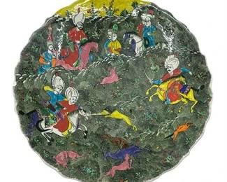 Lot 095 

Antique Islamic Ottoman Empire Hunting Scene Ceramic Plate