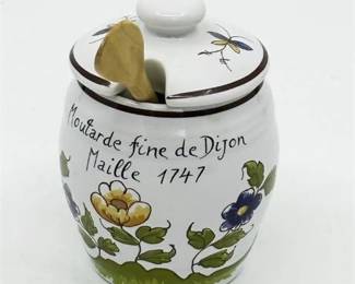 Lot 120  
Dijon Mustard Pot/ Jar with Lid and Spoon, Made in France