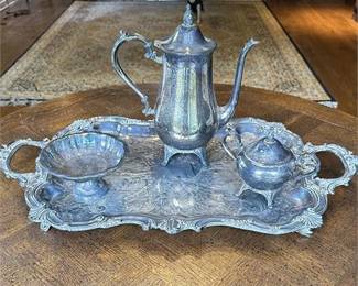 Lot 400L  
Vintage Art Nouveau Silver-Toned Tea Set