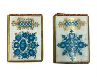 Lot 223  
Vintage Painted Enamel Matchbox Cover Set of 2