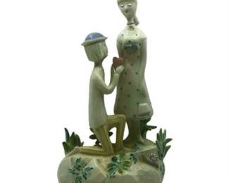 Lot 189-
Rosenthal Peynet Porcelain Figurine Lovers Heart Proposal Made in Germany