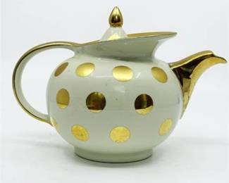 Lot 132  
Art Deco Polka Dot Teapot, by Hall