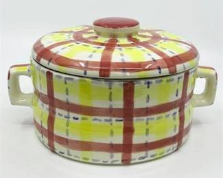Lot 133 
Vintage Hand Painted Ceramic Jar with Lid, by Carrie Wroot
