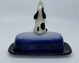 Lot 136  
"Dog Barking at the Stars" Butter Dish with Lid, by Farley