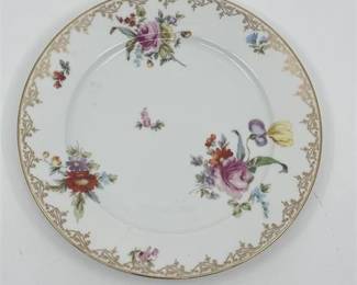 Lot 154K  
Vintage German Fine China Porcelain Floral Plate