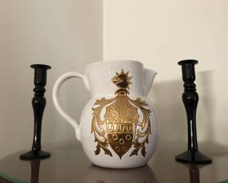 PITCHER AND CANDLESTICKS