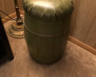 PAIR OF BARREL STOOLS