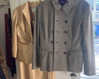 Ralph Lauren coat, and Jessica Howard evening dress & Jacket