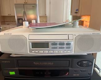 Sony under the counter, and FM/AM CD kitchen clock radio