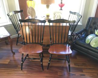 Set of Four Hitchcock side chairs.  Wonderful condition.