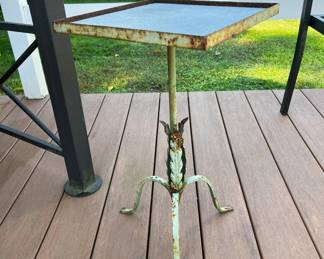  iron & glass end table