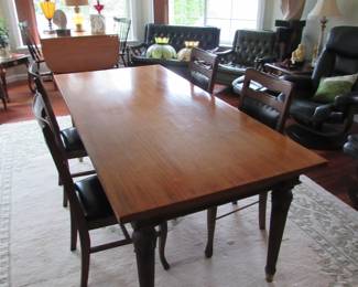 New York Library Table shown with Oak side chairs.                  Size   3' x  6'-6"