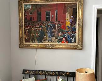 William Mix  oil, Revolutionary scene. 