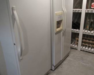 Freezer chest and refrigerator. 