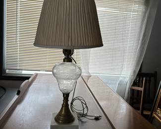 Marble base crystal lamp. So beautiful