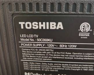 Toshiba 50" Class C350 Series LED 4K UHD Smart Fire TV model 50C35OKU