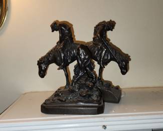 vintage metal bookends