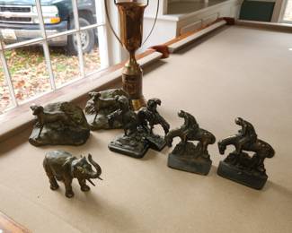 vintage metal bookends