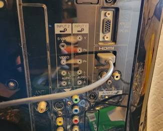 Sharp LC-19SB25U 19" 720p HD LCD Television, no remote, inputs shown