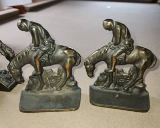 vintage metal bookends