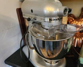 KitchenAid stand mixer with attachments