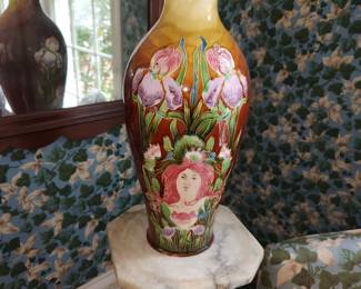 front of vintage vase