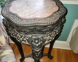 marble topped pedestal (3 of these, varying sizes)