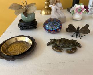 Glass paperweight & others