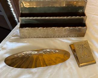 Tiffany Nautalus pen holder, paper clip & letter holder