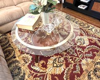 Meal/Glass Coffee Table and Two End Tables - Rug 100% Wool 7x9