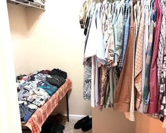 Men’s Closet - Shirts X & XL - 
Pants 42x32 - Shoes 13 