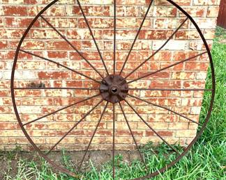 Large antique wagon wheel