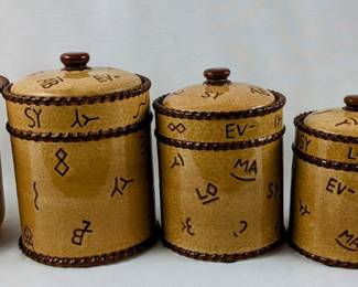 #3 • Montana Lifestyles Silversmith 5 Piece Canister Set, Branded Western Cowboy Steer Rope
