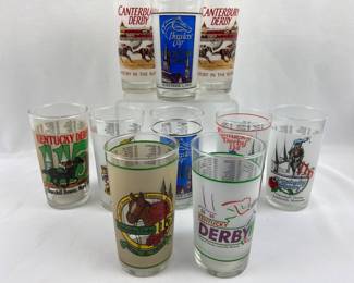 #7 • Ten Vintage Horse Racing Glasses - Kentucky Derby, Preakness, Breeders Cup
