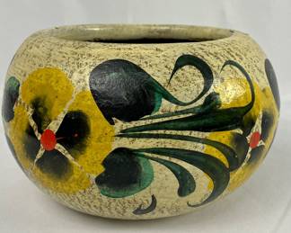 #9 • Vintage Mexican Terracotta Pot with Colorful Design
