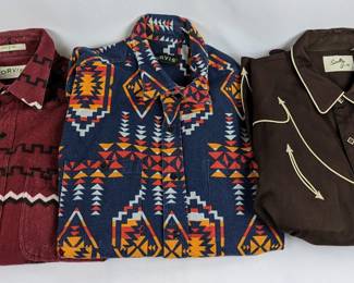 #25 • 3 Western Style Button-Down, Long-Sleeve Shirts, Men's Size Large by Orvis, Sally
