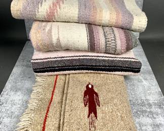 #26 • 4 Southwestern Style Vintage Rug Blankets - One by MFG
